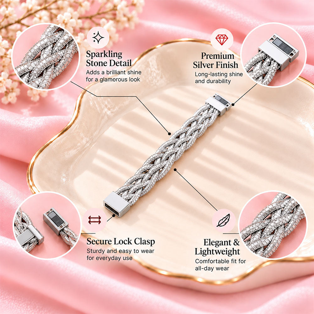 Bound Braid- Silver braided Bracelet