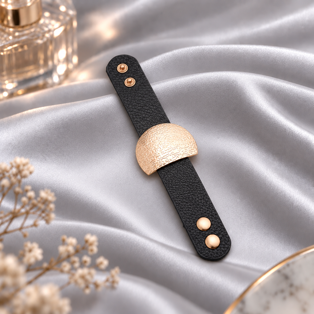 Oak Leather Knot- Statement Leather Bracelet