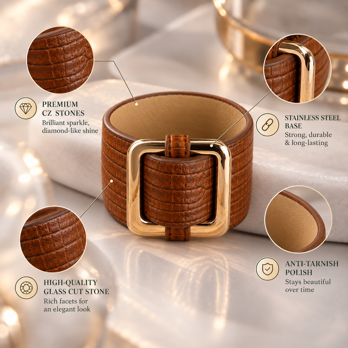 Boho Leather Wrap- Statement Leather Bracelet