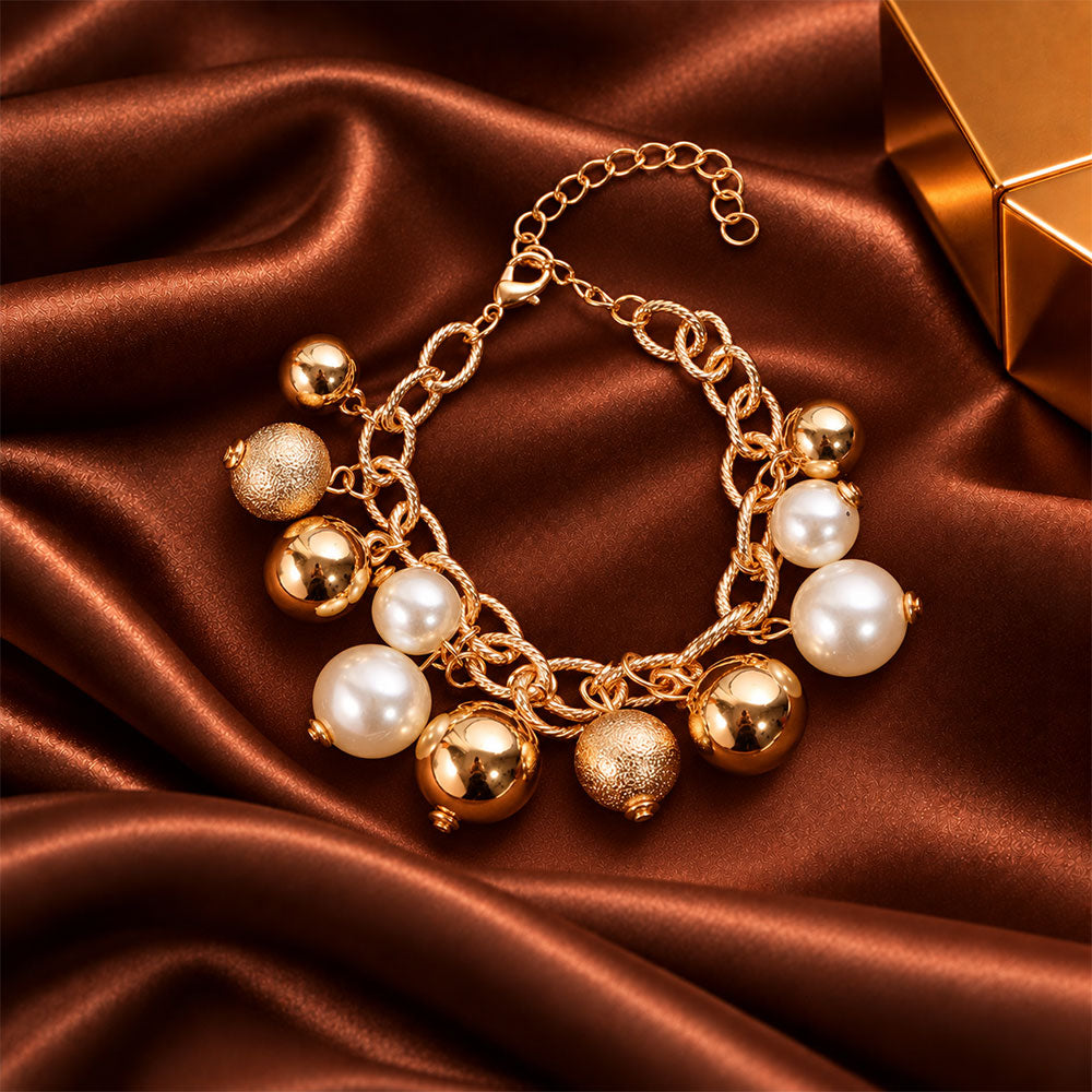 Bubble Bloom- Pearl statement bracelet