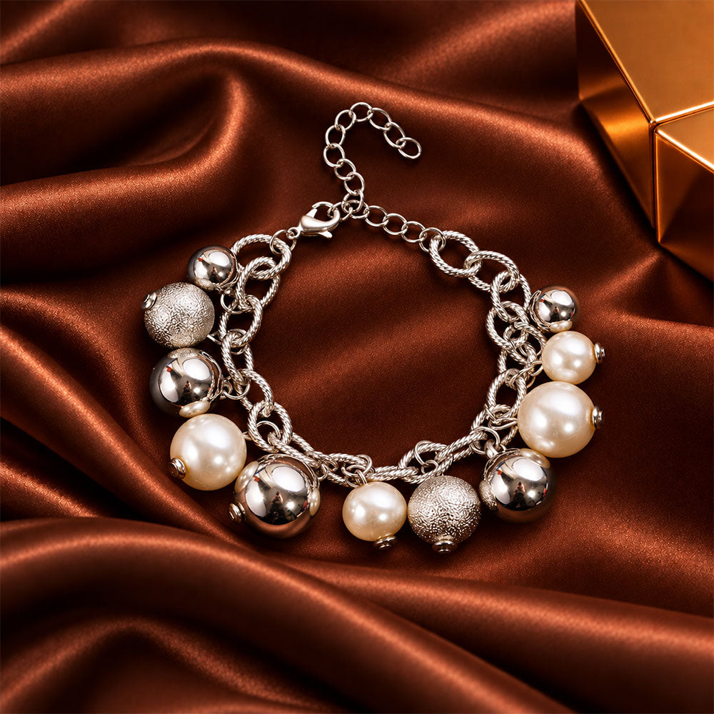 Bubble Bloom- Pearl statement bracelet