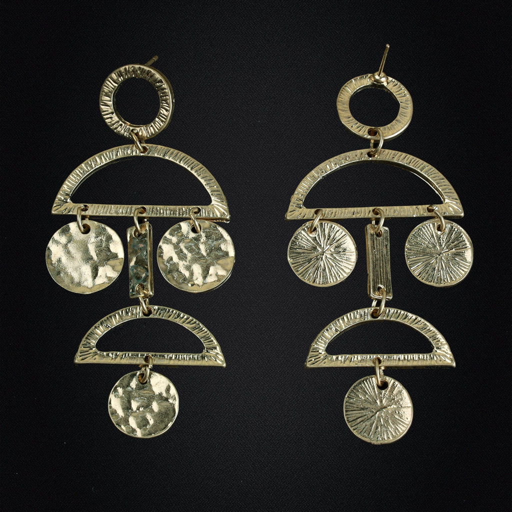 Golden Grace- Golden matellic dangler earrings