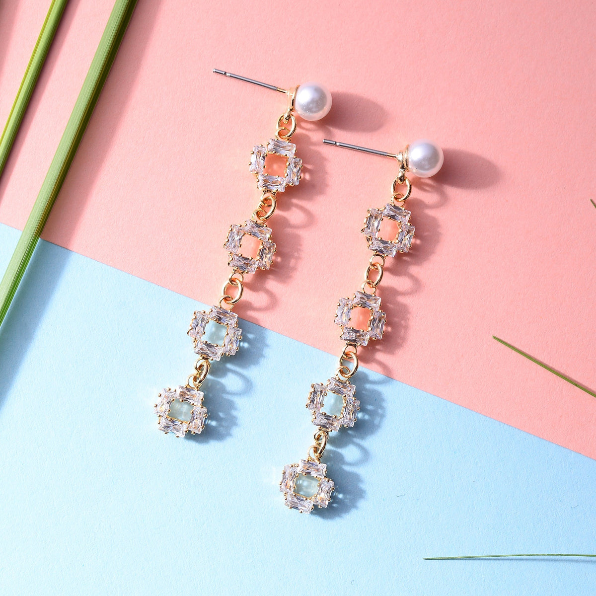 Pearl Mist- Pearl Studded Dangler earrings