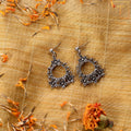 Rose Halo- Stone studded dangler earrings