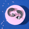 Joyful Thread- Silver circular Hoop earrings