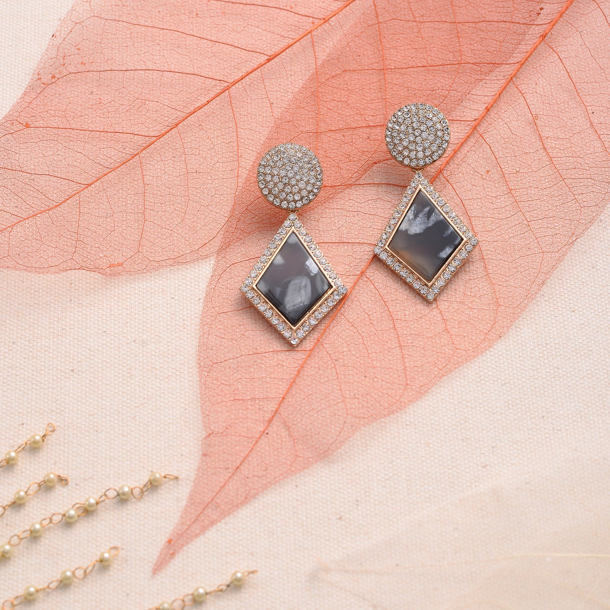 Prism Flow- Stone studded stud earrings