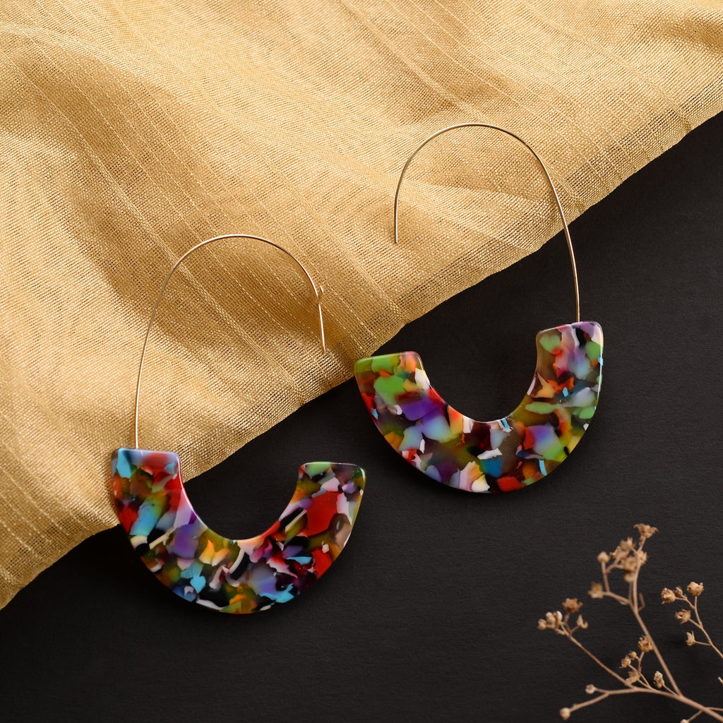Quiet Clay- Colourful hoop earrings