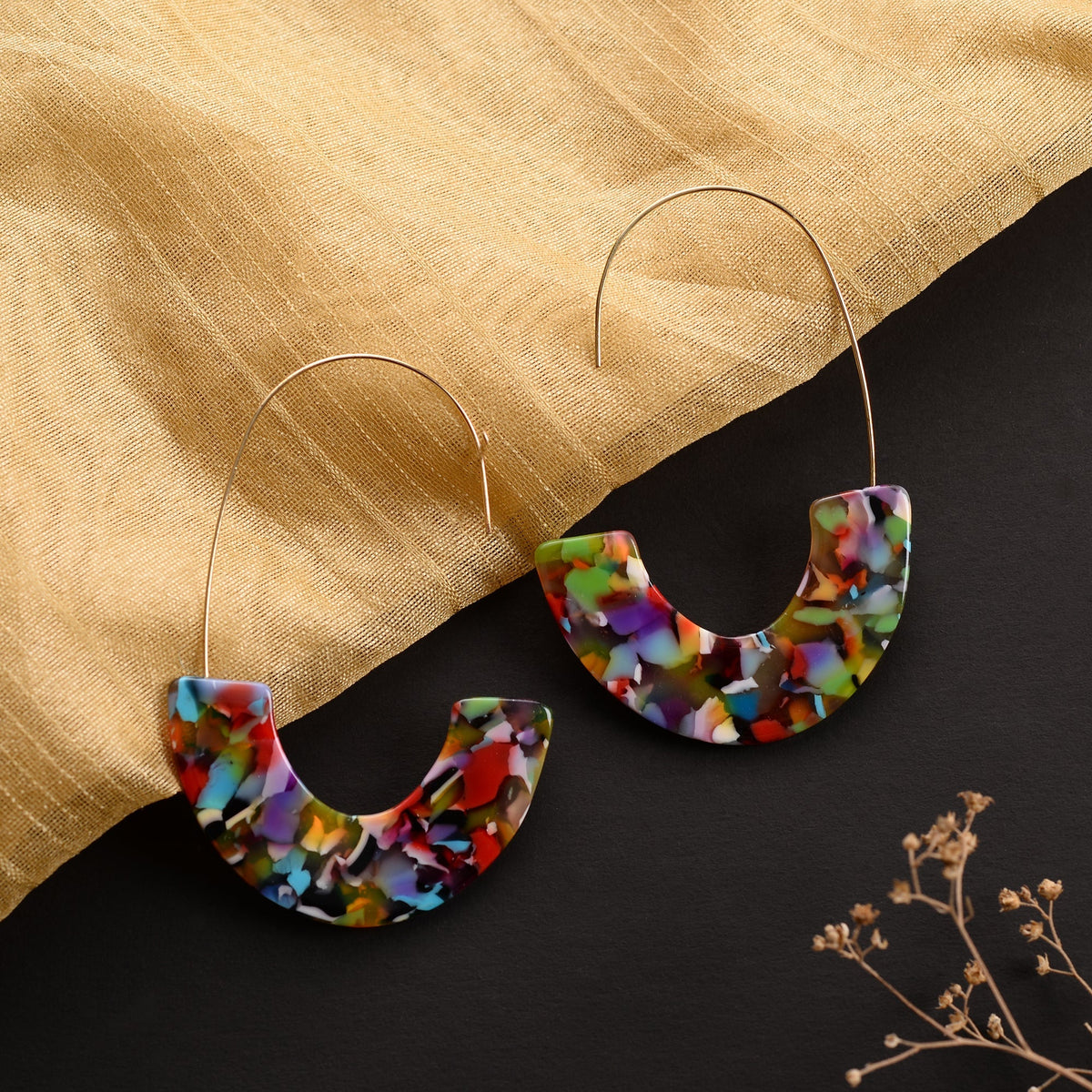 Quiet Clay- Colourful hoop earrings