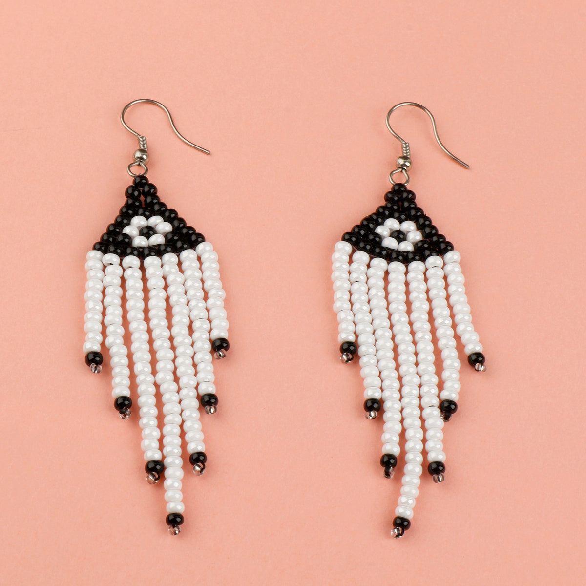 Satin Bead- Beaded dangler earrings
