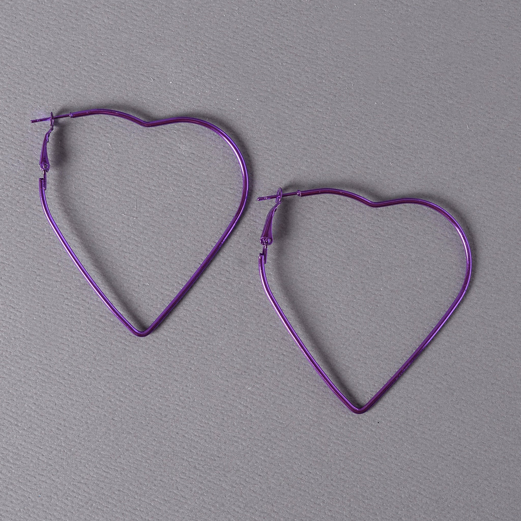 Pure Line- Heart Shaped hoop earrings