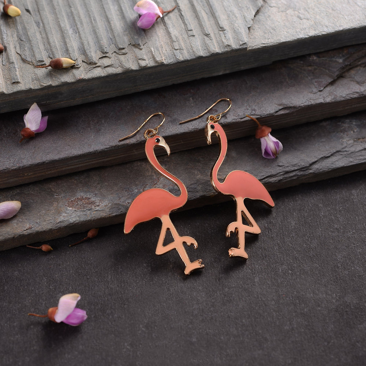 Pink Beak- Flamingo shaped Dangler earrings