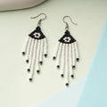Satin Bead- Beaded dangler earrings