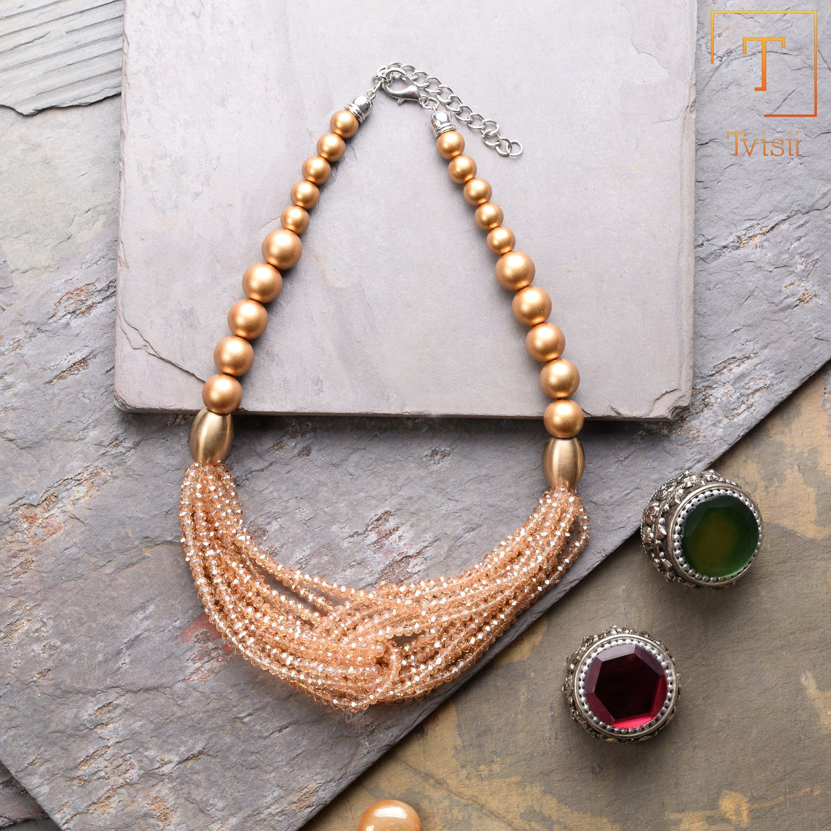 Colour Storm- Beaded Statement Neckpiece