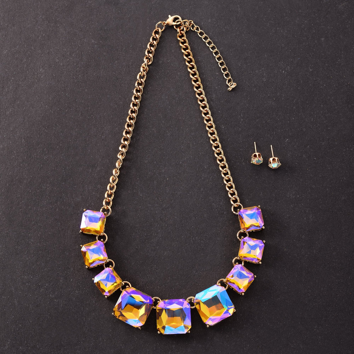 Dazzling Muse- Stone studded statement neckpiece(Multicolored)
