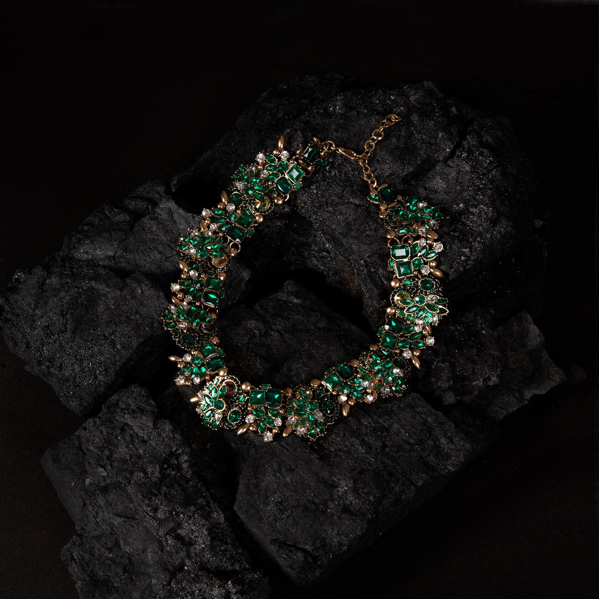 Sunlit Stones- Stone Studded Statement Neckpiece