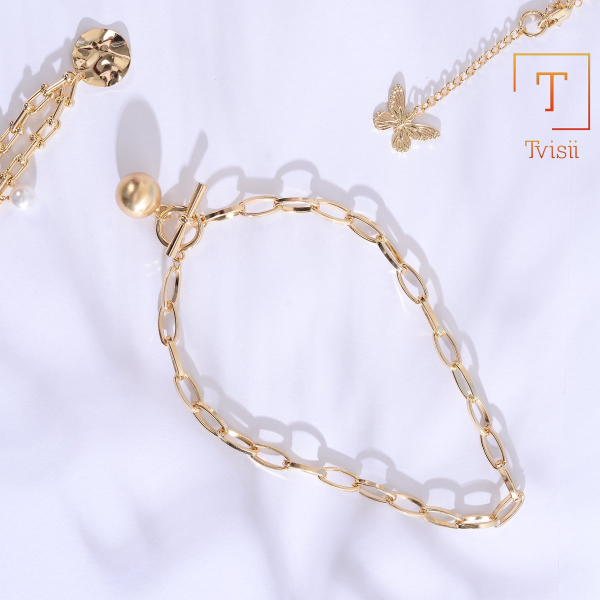 Gilded Dawn- golden  layered necklace