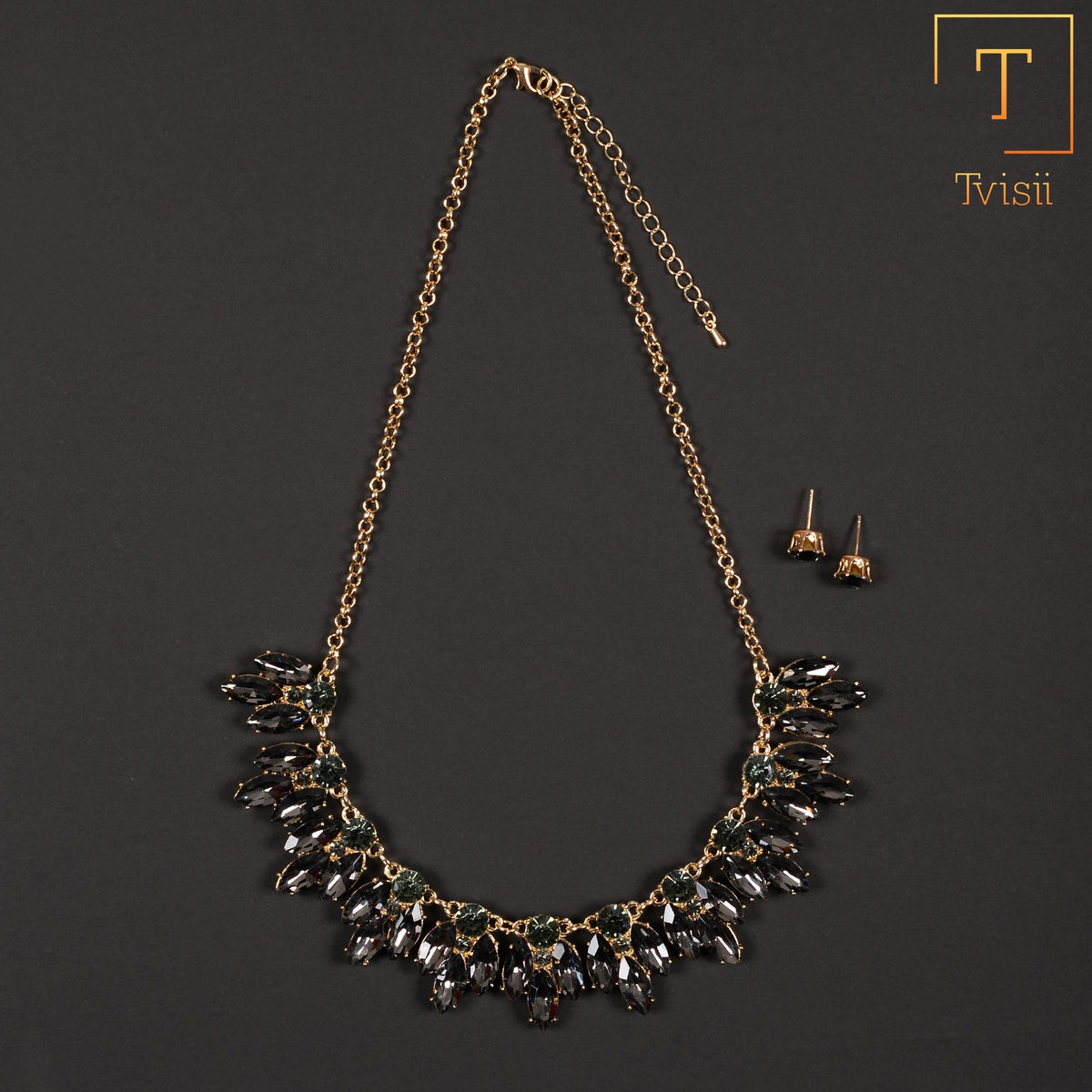 Regal Bloom-Stone studded Statement Neckpiece