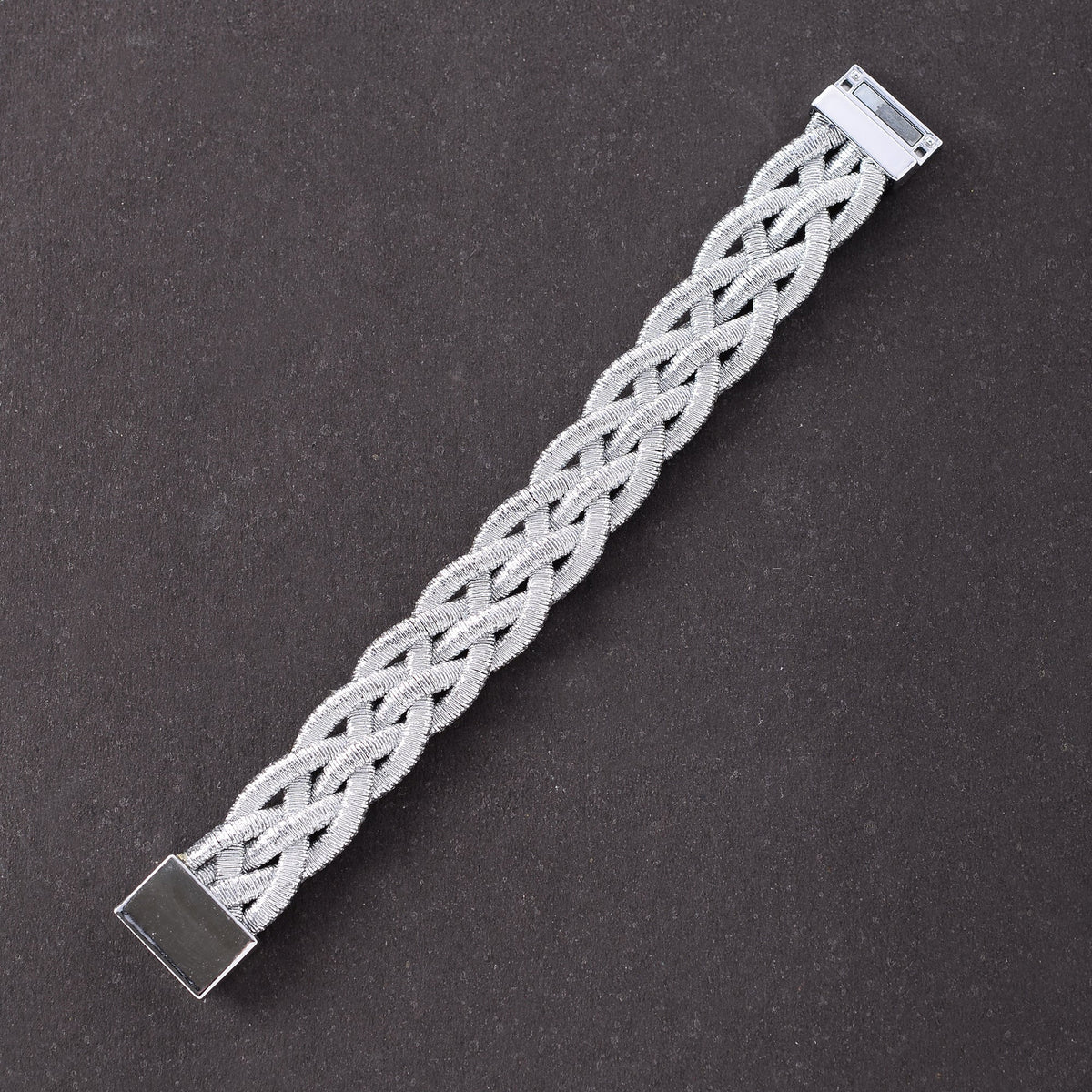 Bound Braid- Silver braided Bracelet