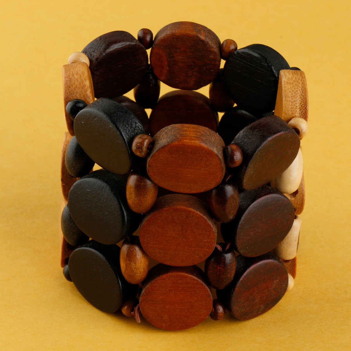 Wood Drop- Wooden statement Bracelet
