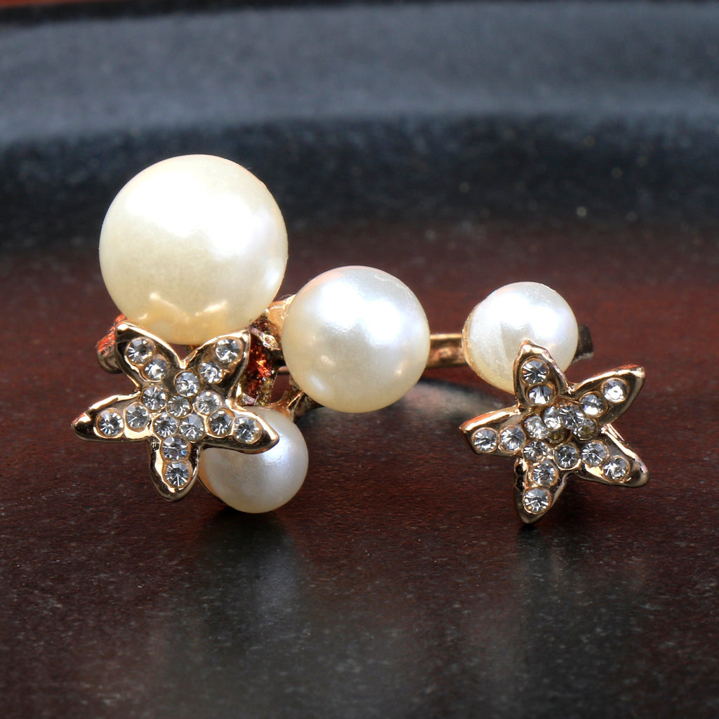 Pearl like adjustable Ring