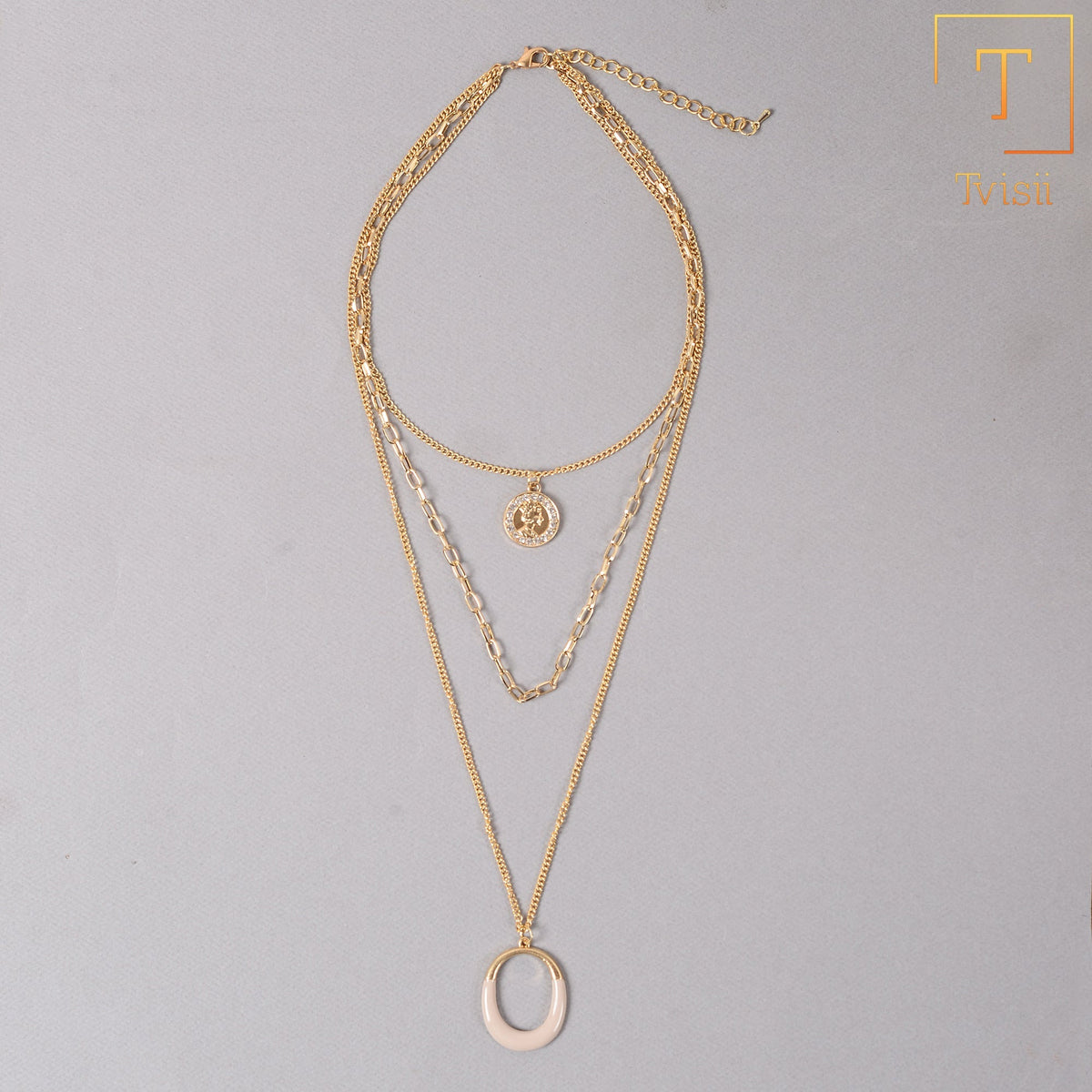 Moonlit Layers- golden minimal layered necklace