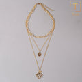 Dew Thread- golden  layered necklace