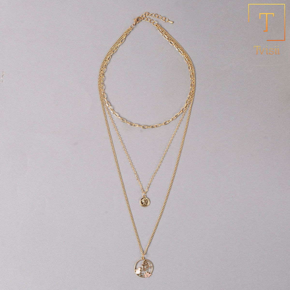 Dawn Thread- golden minimal layered necklace
