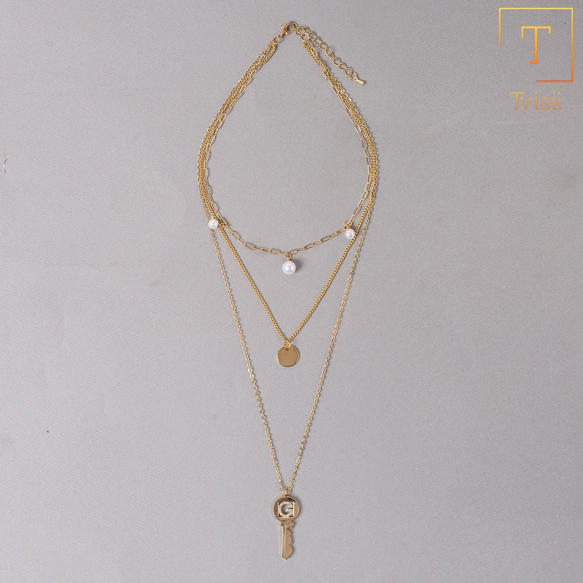 Amber Flow- golden  layered necklace