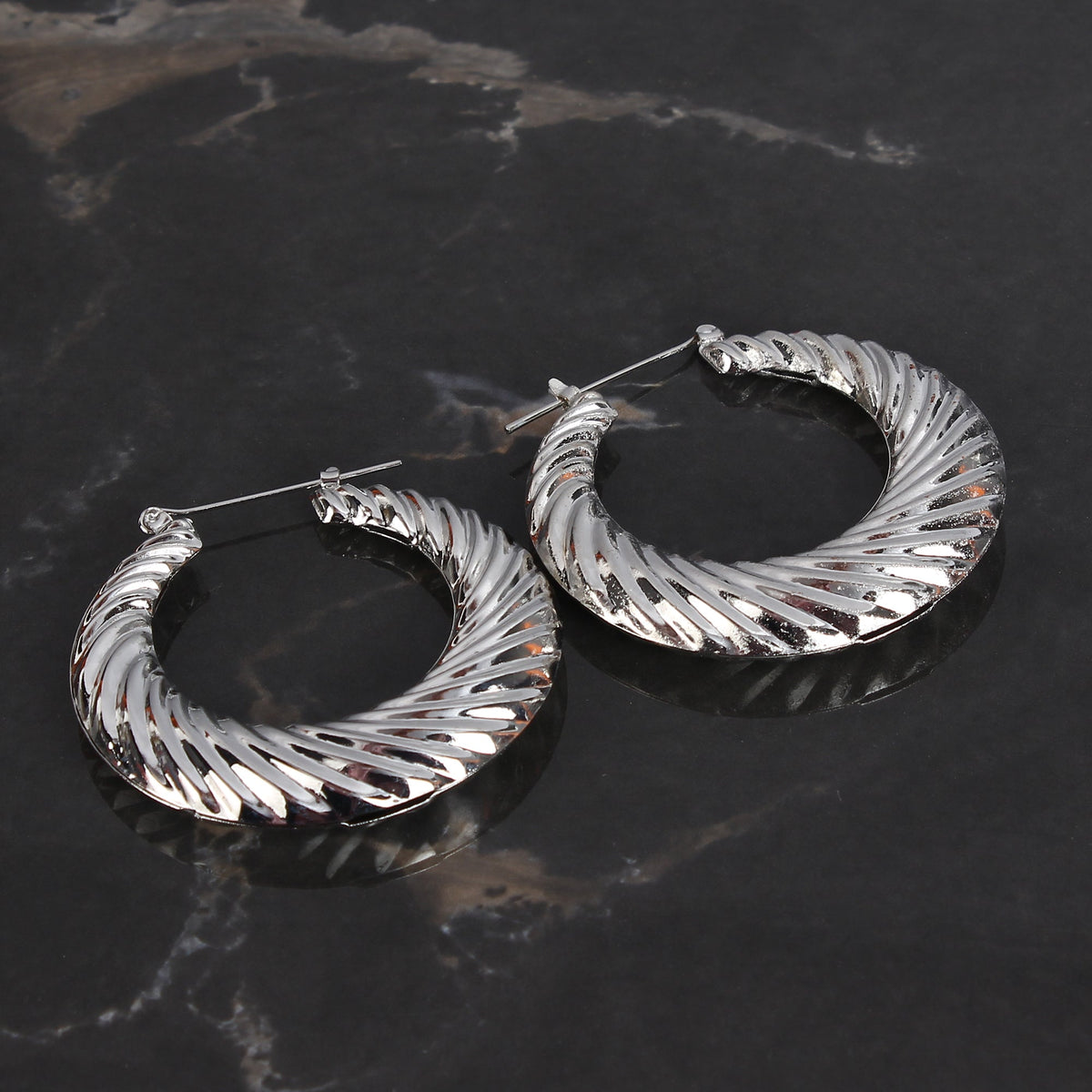 Arc Light- Silver hoops earrings
