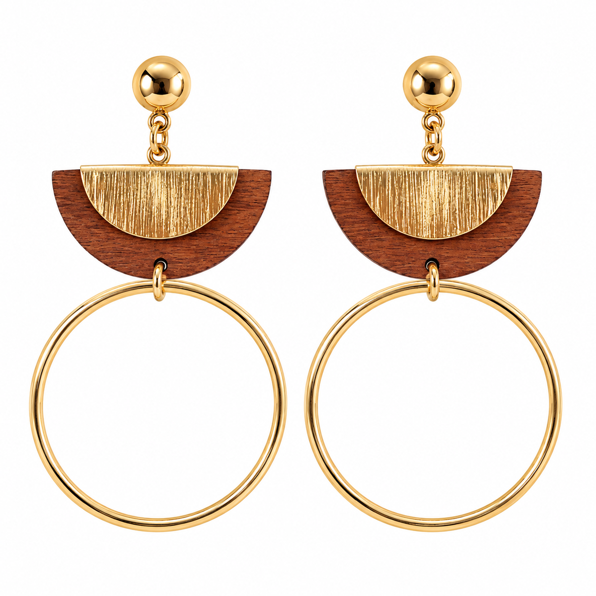 Wow wooden- Wooden dangler earrings