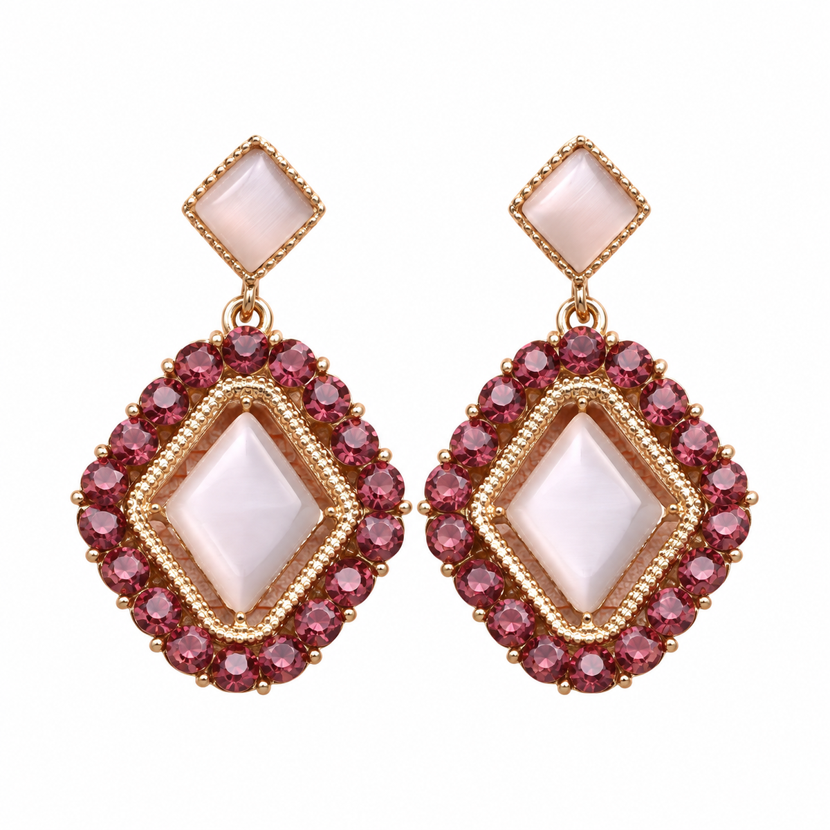 Frame flair- Bead Framed Dangler Earrings