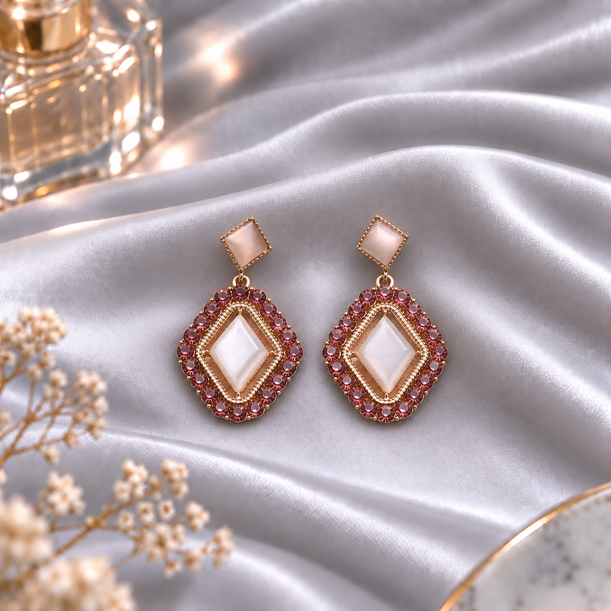 Frame flair- Bead Framed Dangler Earrings