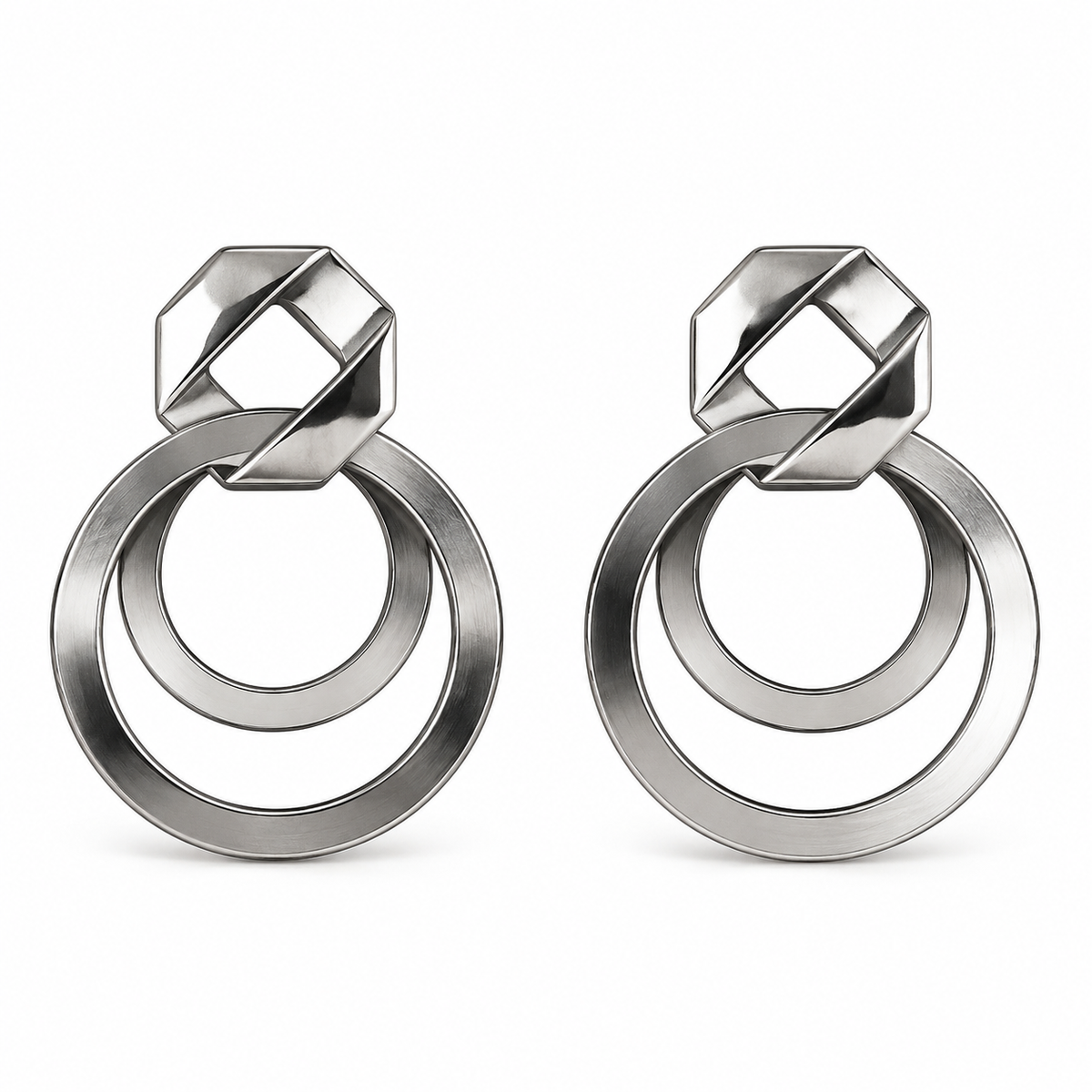 Frame glow- Silver dangler earrings